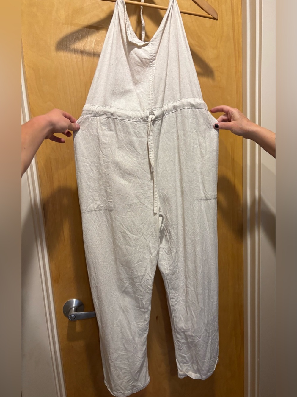 Estelar Caribe Linen Overalls - Natural Boho Wide-Leg Jumpsuit